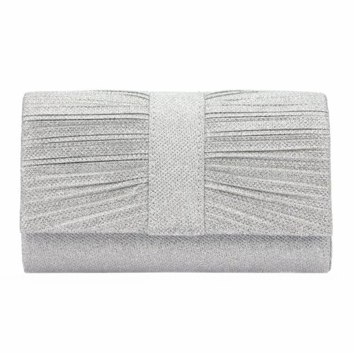 Jessica A-2182 ezüst női kézitáska, alkalmi táska 22 x 13.5 x 6 cm