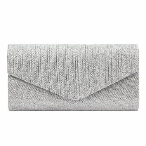 Jessica A-2173 ezüst női kézitáska, alkalmi táska 24 x 12.5 x 6 cm