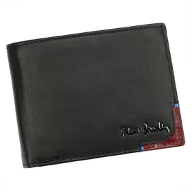   Pierre Cardin TILAK75 8806 fekete-piros férfi bőr pénztárca 12 x 9 cm