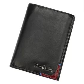   Pierre Cardin TILAK75 330 fekete-piros férfi bőr pénztárca 9,5 x 13 cm