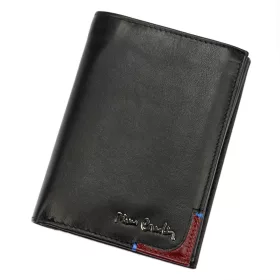   Pierre Cardin TILAK75 330 fekete-piros férfi bőr pénztárca 9,5 x 13 cm