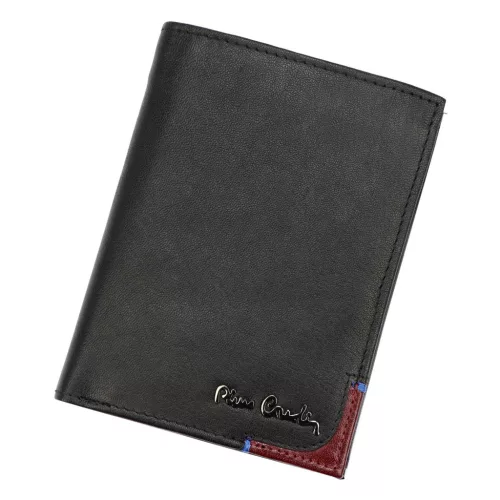Pierre Cardin TILAK75 326 fekete-piros férfi bőr pénztárca 9,5 x 13 cm
