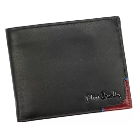  Pierre Cardin TILAK75 325 fekete-piros férfi bőr pénztárca 12 x 9,5 cm