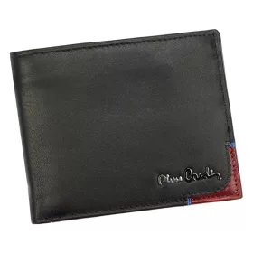   Pierre Cardin TILAK75 325 fekete-piros férfi bőr pénztárca 12 x 9,5 cm