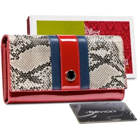   Peterson PTN ST-467 SNAKE piros női bőr pénztárca 18.5 x 9.5 x 3 cm
