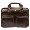 Nordee S134 S barna férfi bőr laptoptáska 15,6" 38 x 27 x 9 cm