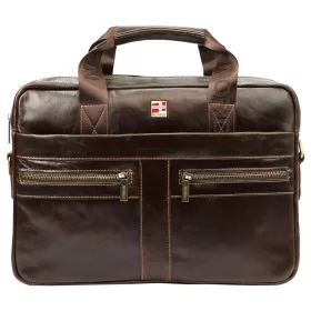   Nordee S134 S barna férfi bőr laptoptáska 15,6" 38 x 27 x 9 cm