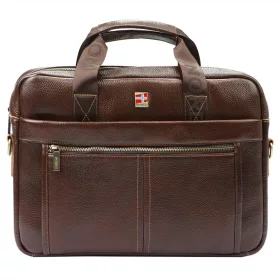  Nordee S137 barna férfi bőr laptoptáska 14" 38 x 27 x 10 cm