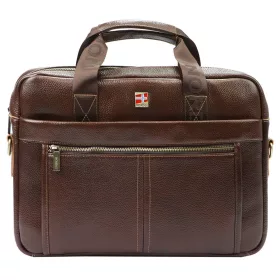   Nordee S137 barna férfi bőr laptoptáska 14" 38 x 27 x 10 cm