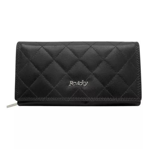 Rovicky R-RD-07-GCL-Q fekete női bőr pénztárca 9,5 × 16 cm