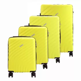   Gregorio sárga ABS keményfalú bőrönd szett 4 db-os 53/55/67/77 cm