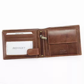   Rovicky N992-RVT RFID fekete-piros férfi bőr pénztárca 12.5 x 9.5 x 2.5 cm