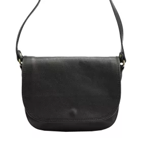   Florence 2005 fekete női bőr válltáska, oldaltáska, crossbody 25 x 20 x 8 cm