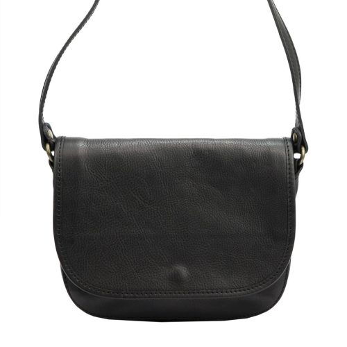 Florence 2005 fekete női bőr válltáska, oldaltáska, crossbody 25 x 20 x 8 cm