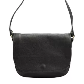   Florence 2005 fekete női bőr válltáska, oldaltáska, crossbody 25 x 20 x 8 cm