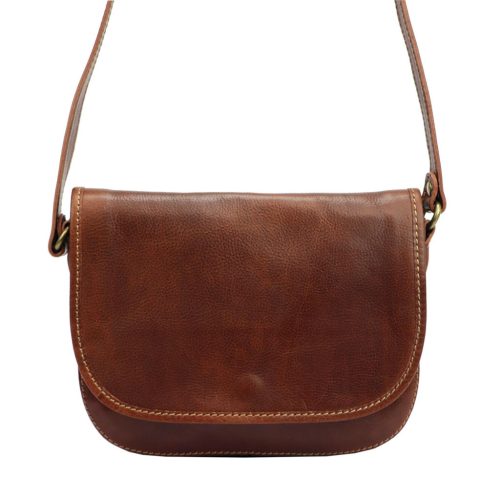 Florence 2005 barna női bőr válltáska, oldaltáska, crossbody 25 x 20 x 8 cm