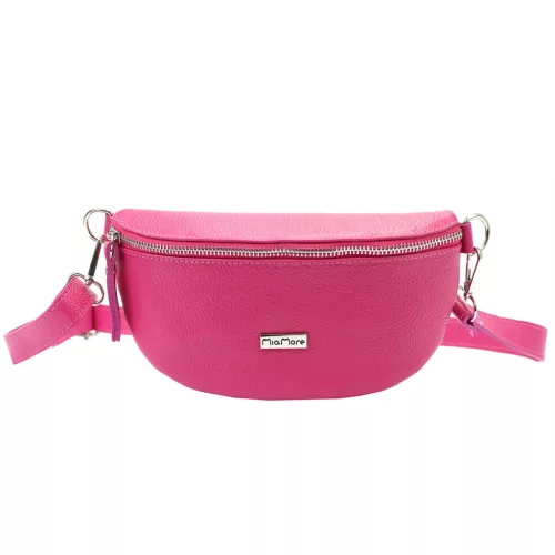 MiaMore 01-029 magenta női bőr válltáska, oldaltáska, crossbody 23 x 13 x 6 cm