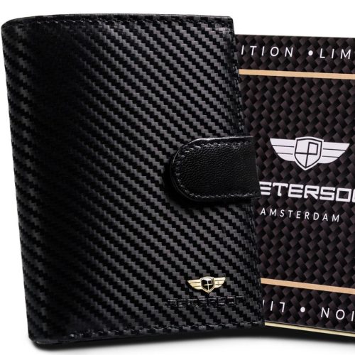 Peterson PTN 339Z-CA fekete férfi bőr pénztárca 12.5 x 10 x 3 cm