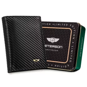   Peterson PTN 303-CA fekete férfi bőr pénztárca 10 x 12.5 x 3 cm