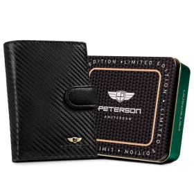   Peterson PTN 333Z-CA fekete férfi bőr pénztárca 10 x 13 x 3 cm