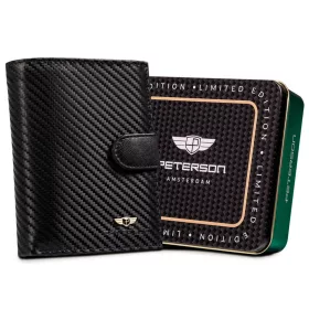   Peterson PTN 348Z-CA fekete férfi bőr pénztárca 10 x 13 x 3 cm
