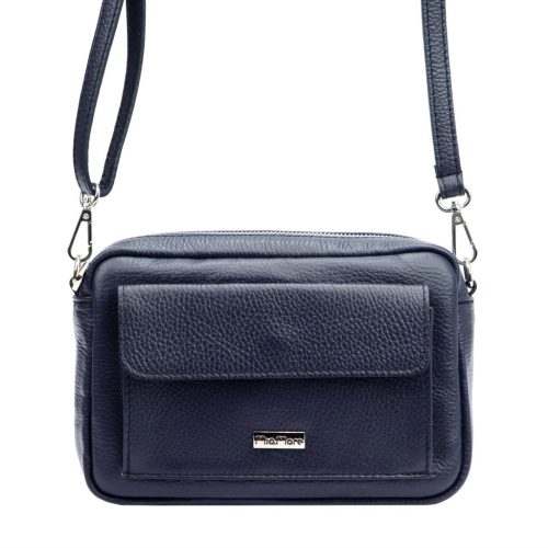 MiaMore 01-041 navy női bőr válltáska, oldaltáska 23 x 16 x 9 cm