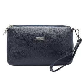   MiaMore 01-042 navy női bőr kézitáska, válltáska, oldaltáska 24 x 15.5 x 7 cm