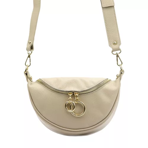 Luka 20-033 krém női bőr válltáska, oldaltáska, crossbody 25 x 16 x 10 cm