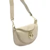 Luka 20-033 krém női bőr válltáska, oldaltáska, crossbody 25 x 16 x 10 cm