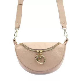   Luka 20-033 púderrózsaszín női bőr válltáska, oldaltáska, crossbody 25 x 16 x 10 cm
