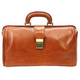   Florence MD-1 konyakbarna bőr orvosi táska 38 x 21 x 18.5 cm