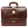 Florence MD-2 fenék rekeszes olasz barna valódi bőr orvosi táska 38 x 28 x 18 cm