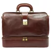 Florence MD-2 fenék rekeszes olasz barna valódi bőr orvosi táska 38 x 28 x 18 cm