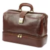 Florence MD-2 fenék rekeszes olasz barna valódi bőr orvosi táska 38 x 28 x 18 cm