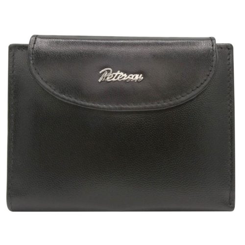 Peterson PTN RD-357-GCL-M fekete női rostbőr pénztárca 12 x 10 x 3 cm