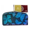 Peterson PTN 42123-ONBF kék pillangó mintás női bőr pénztárca 18.5 x 10 x 3.5 cm