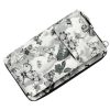Jessica K-3302 fekete-fehér mintás női rostbőr pénztárca, mobiltelefon tartó 19.5 x 11.5 x 5 cm