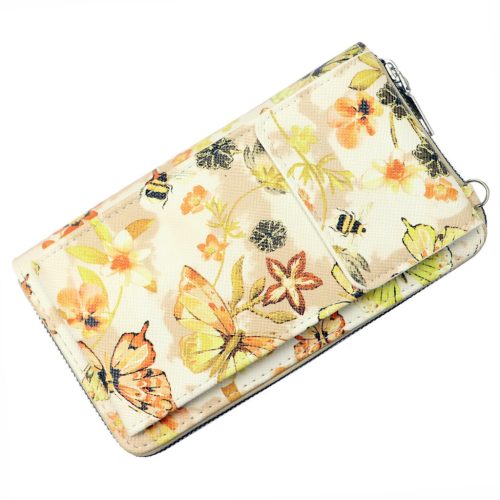Jessica K-3302 keki női rostbőr pénztárca, mobiltelefon tartó 19.5 x 11.5 x 5 cm