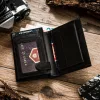 Peterson PTN 348.01 fekete-piros férfi bőr pénztárca 10 x 13 x 2 cm