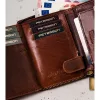 Peterson láncos, barna férfi bőr pénztárca nyomott mintával RFID 13×10 cm