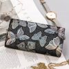 Peterson PTN 421431-ONBF szürke pillangó mintás női bőr pénztárca 10 x 19 x 2.5 cm