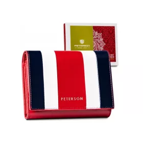   Peterson PTN PL-445 MULTI piros női bőr pénztárca 14 x 11.5 x 3 cm
