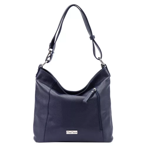 MiaMore 01-045 navy kék női bőr válltáska, oldaltáska 35 x 30 x 13 cm