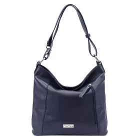   MiaMore 01-045 navy kék női bőr válltáska, oldaltáska 35 x 30 x 13 cm