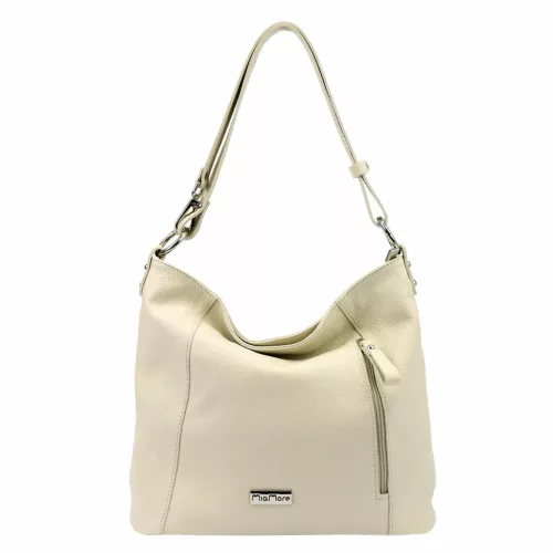 MiaMore 01-045 bézs női bőr válltáska 35 x 30 x 13 cm