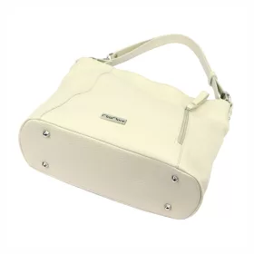 MiaMore 01-045 bézs női bőr válltáska 35 x 30 x 13 cm
