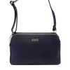 MiaMore 01-046 navy kék női bőr válltáska, oldaltáska 24.5 x 15.5 x 10 cm