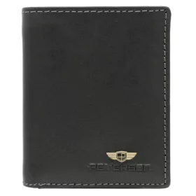   Peterson PTN WL-0904-COM fekete férfi bőr pénztárca 8 x 10 x 1.5 cm