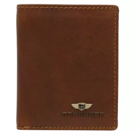   Peterson PTN WL-0904-COM fekete férfi bőr pénztárca 8 x 10 x 1.5 cm