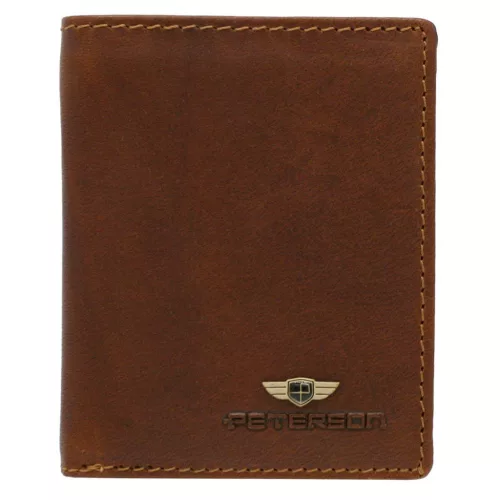 Peterson PTN WL-0904-COM barna férfi marhabőr pénztárca 8 x 10 x 1.5 cm